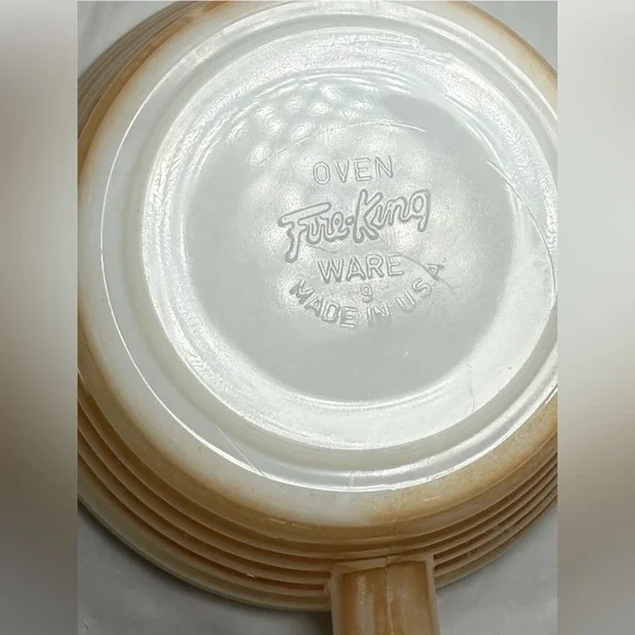 Vintage Lot Of 4 Fire King Lusterware Beehive Handled Bowls Anchor Hocking - Picture 5 of 9